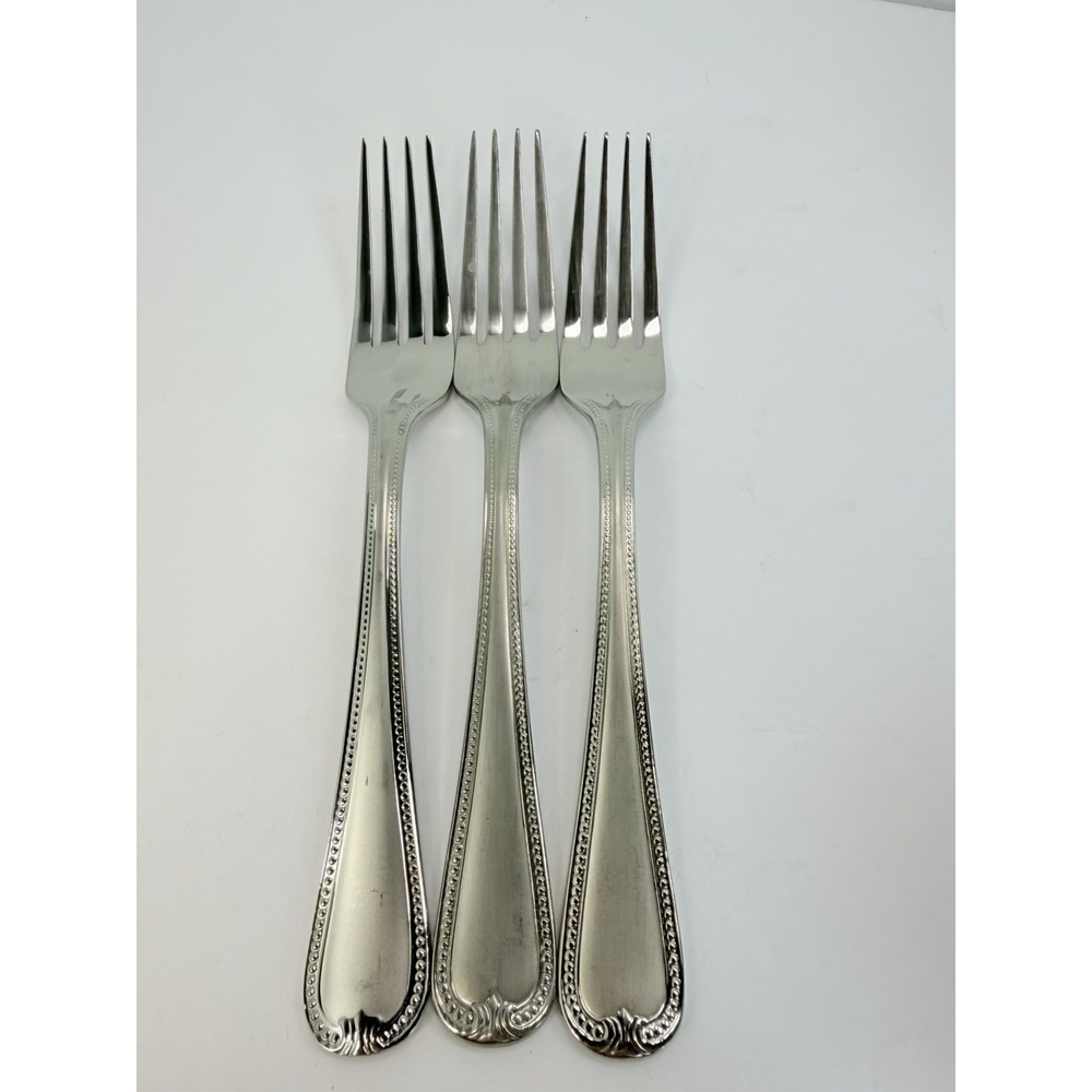 Lenox Vintage Jewel Frosted 3 Dinner Forks Frosted 18/10 Stainless Flatware #3